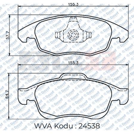 ART A12.2101 Fren Balatasi On Wva 24538 Berlingo 96-11 - C4 Grand Picasso 06-13 - C4 06-13 - Ds4 11-15- Ds5 11-15 - P5008 09-17- Partner Tepee 96-15 ->